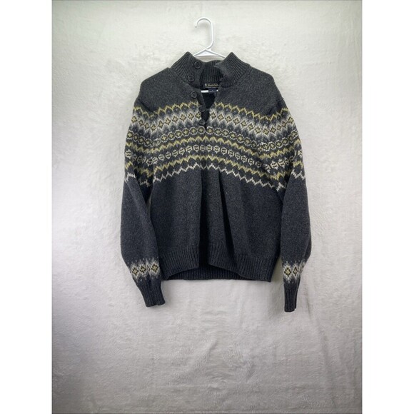 Brooks Brothers Handknit Lambswool 5 Button W/ Loop Mock Neck Medium - Picture 1 of 8